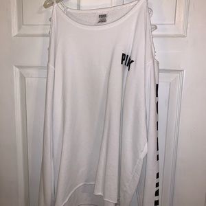 VS Pink Cold Shoulder Sweatshirt
